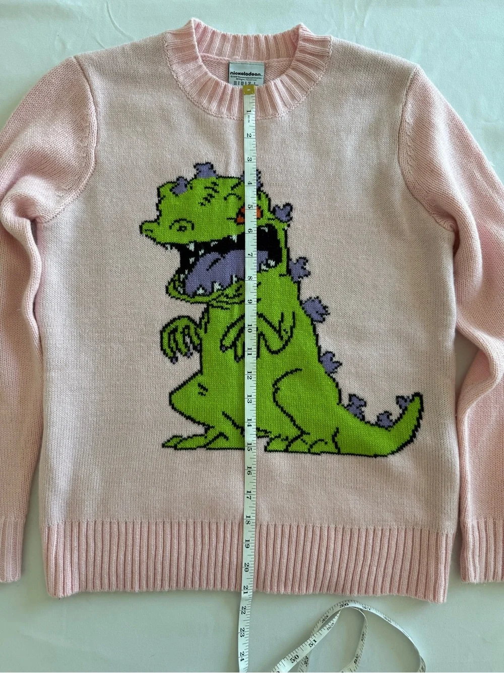 Nickelodeon Hot Topic RugRats Pink Reptar Crewneck Sweater - Picture 8 of 9